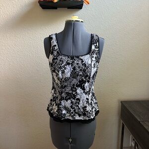 cocomo black and white lace top